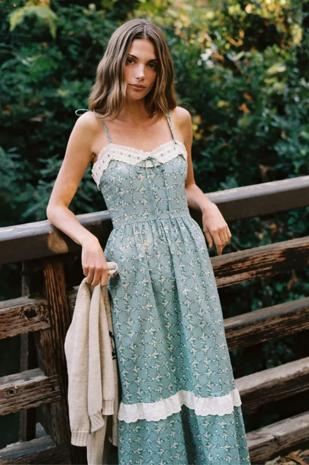 Women Dresses Christy Dawn The Emma Dress Teal Trellis