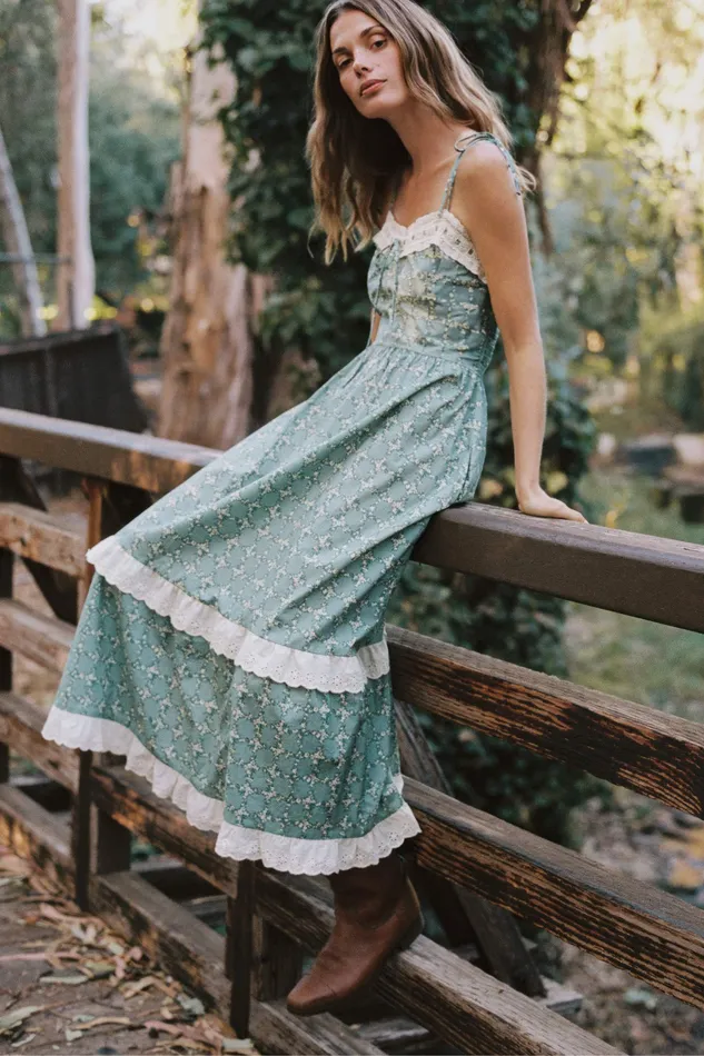 Women Dresses Christy Dawn The Emma Dress Teal Trellis Women Dresses Christy Dawn The Emma Dress Teal Trellis