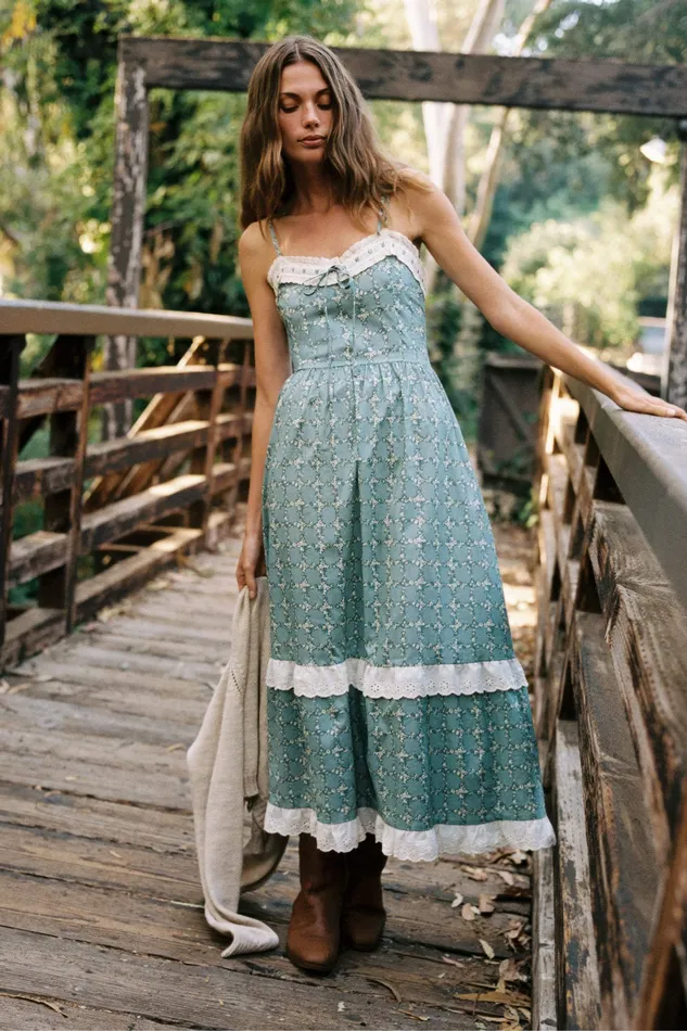 Women Dresses Christy Dawn The Emma Dress Teal Trellis Women Dresses Christy Dawn The Emma Dress Teal Trellis
