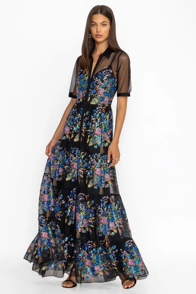 Women Dresses Johnny Was EMMELINE DRESS Black Women Dresses Johnny Was EMMELINE DRESS Black