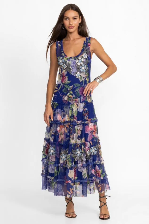 Women Dresses Johnny Was MAZZY MULTI RUFFLE DRESS Ullani