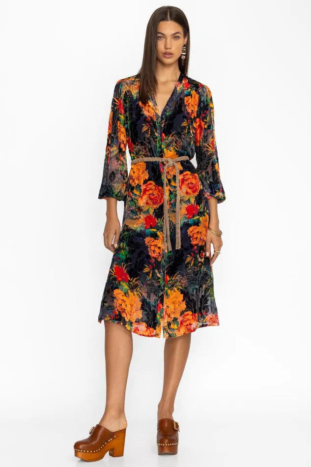 Women Dresses Johnny Was RENNA BURNOUT DRESS Catalina Blue Burnout Women Dresses Johnny Was RENNA BURNOUT DRESS Catalina Blue Burnout