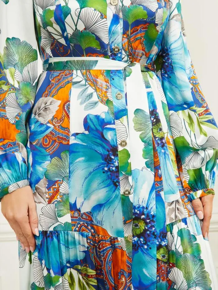 Women Dresses Marciano Lucky Charm Silk Maxi Dress Lucky Charm Print Women Dresses Marciano Lucky Charm Silk Maxi Dress Lucky Charm Print