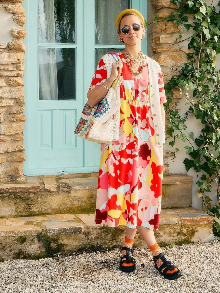 Women DRESSES White Stuff Jamie Linen Blend Dress Orange Print Women DRESSES White Stuff Jamie Linen Blend Dress Orange Print