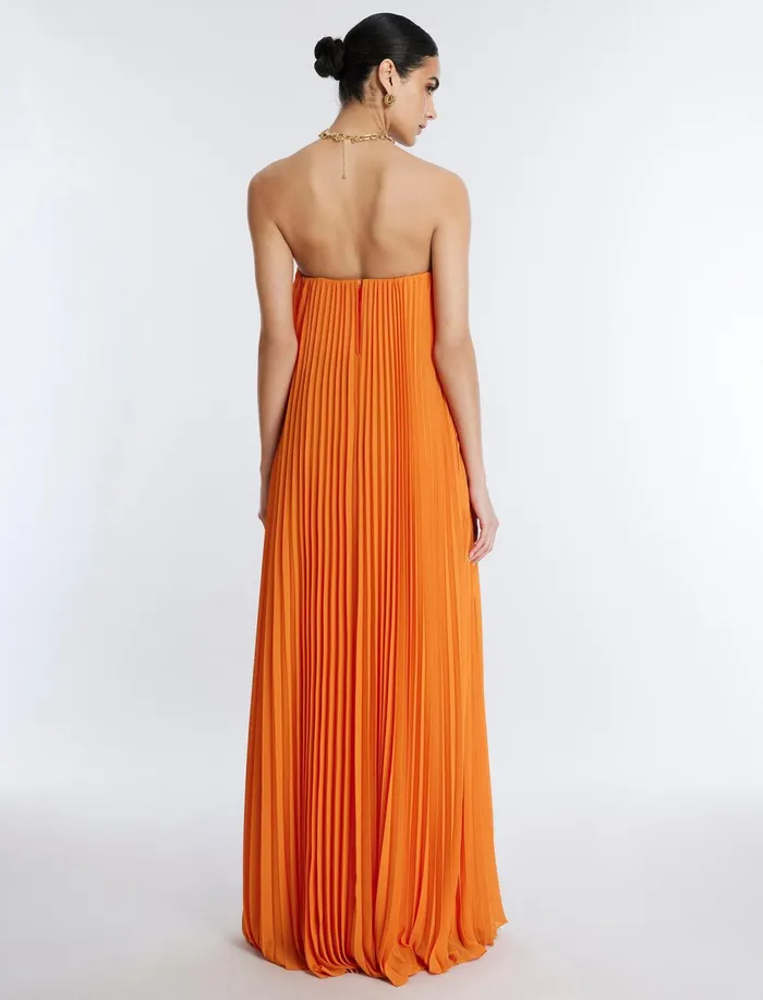 Women Evening Dresses and Gowns BCBG Cressida Strapless Gown Russet Orange