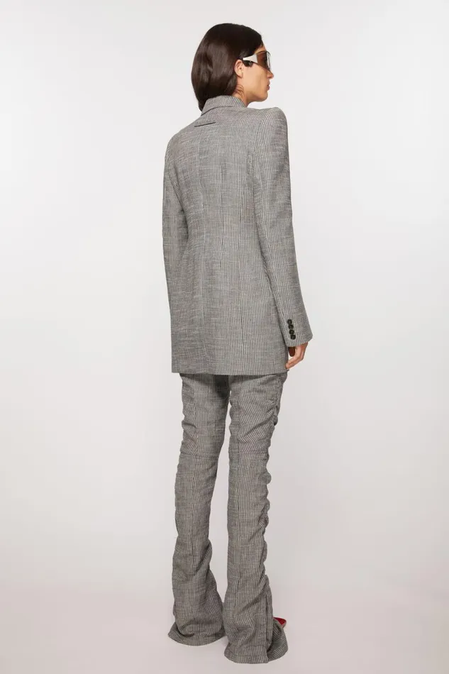 Women Fitted Suit Jacket Grey Melange Acne Studios Suit Jackets