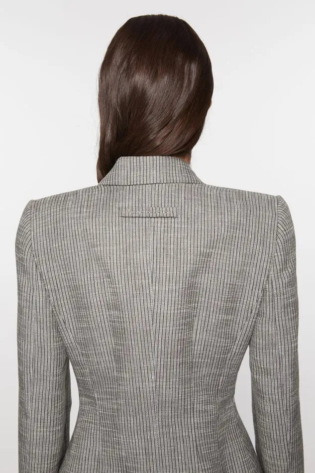 Women Fitted Suit Jacket Grey Melange Acne Studios Suit Jackets