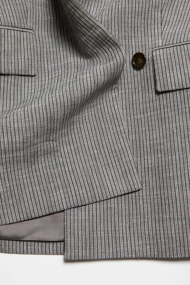 Women Fitted Suit Jacket Grey Melange Acne Studios Suit Jackets