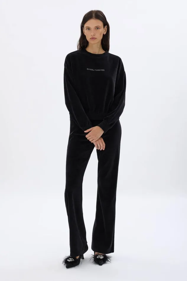 Women Flared Velvet Trousers Black Black Sonia Rykiel Trousers And Denim