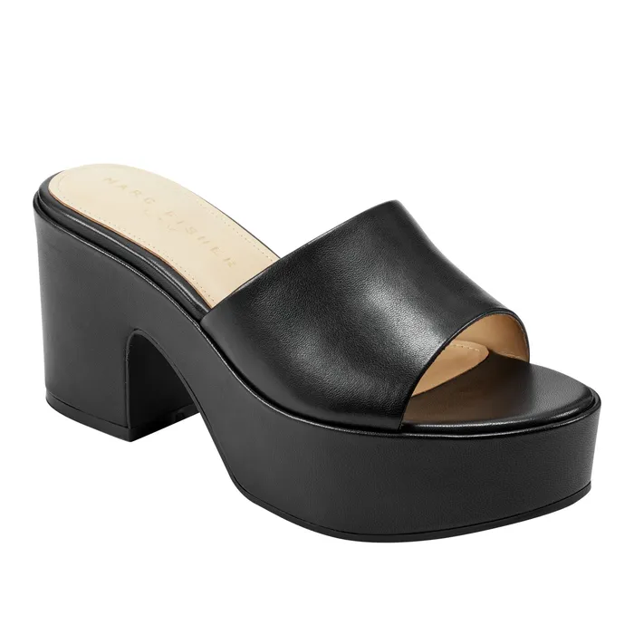 Women Forina Platform Slide Sandal Black Sandals Marc Fisher