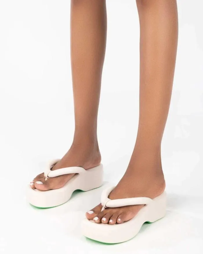 Women Free Platform Beige Melissa Flip Flops