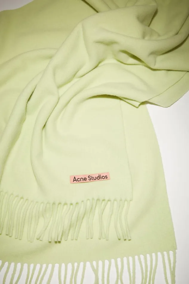 Women Fringe Wool Scarf 8211 Oversized Pale Green Acne Studios Scarves