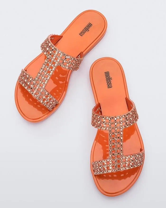 Women Glowing Orangecopper Melissa Slides