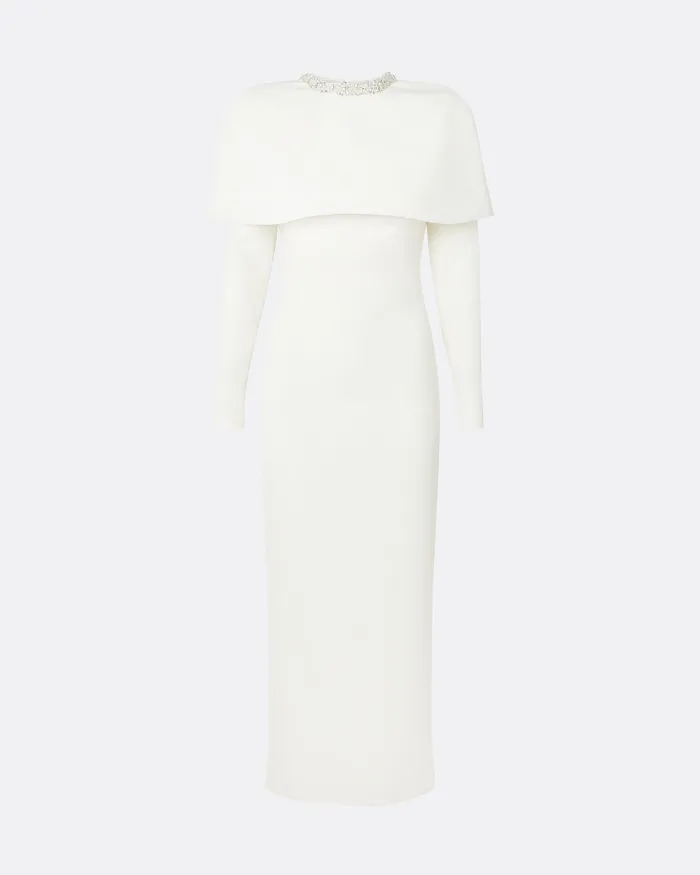Women Gullu Ivory Embroidered Dress Ivory Bridal Safiyaa