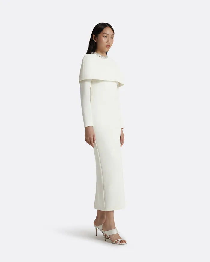 Women Gullu Ivory Embroidered Dress Ivory Bridal Safiyaa