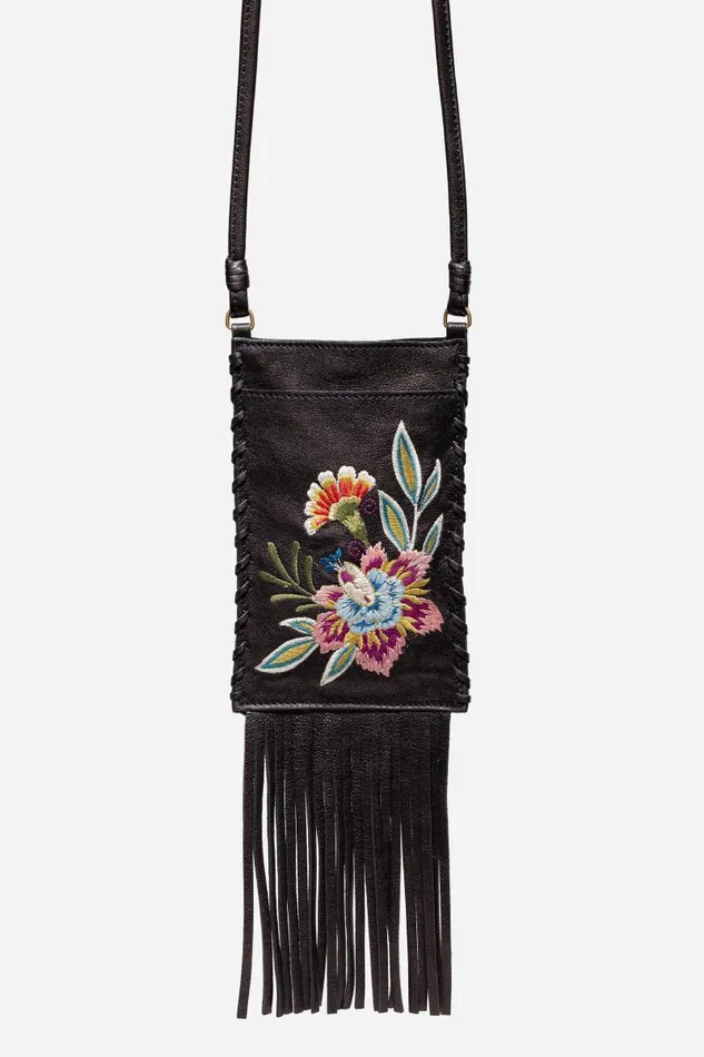 Women Handbags Johnny Was JULIANA TASSEL ITALIAN LEATHER CELLPHONE CROSSBODY Black Women Handbags Johnny Was JULIANA TASSEL ITALIAN LEATHER CELLPHONE CROSSBODY Black