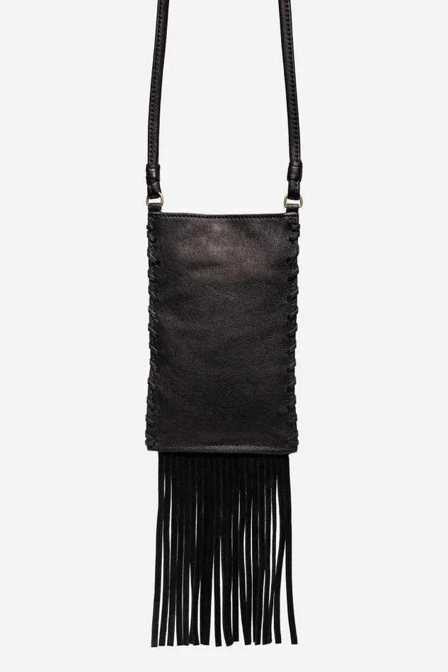 Women Handbags Johnny Was JULIANA TASSEL ITALIAN LEATHER CELLPHONE CROSSBODY Black Women Handbags Johnny Was JULIANA TASSEL ITALIAN LEATHER CELLPHONE CROSSBODY Black