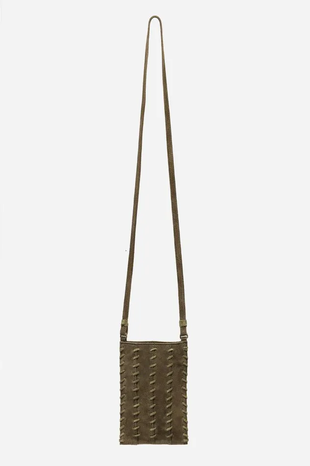 Women Handbags Johnny Was WHIPSTITCH ITALIAN SUEDE CELLPHONE CROSSBODY Reef