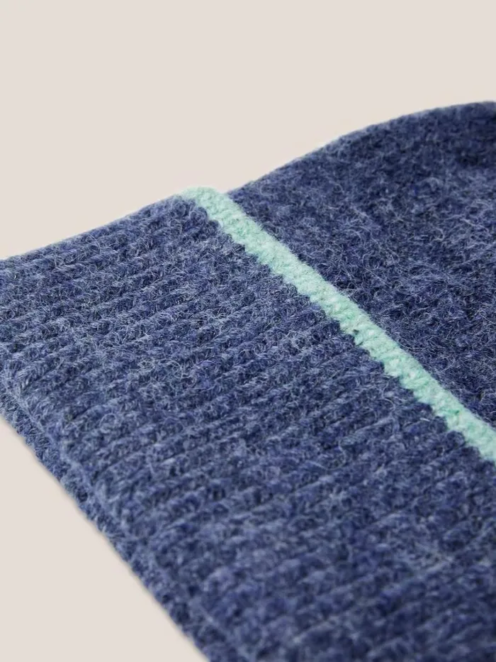 Women HATS White Stuff Sienna Knit Beanie Mid Blue