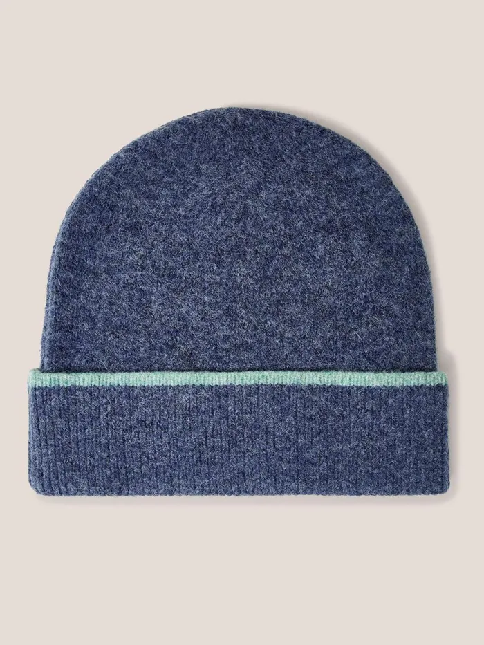 Women HATS White Stuff Sienna Knit Beanie Mid Blue Women HATS White Stuff Sienna Knit Beanie Mid Blue