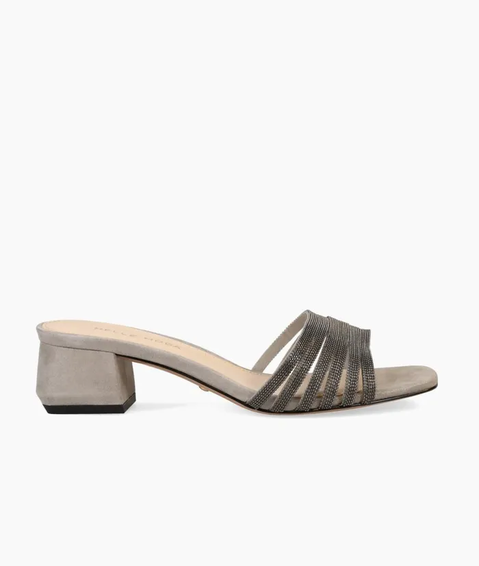 Women Imery Slide 8211 Pewter Pelle Moda Low Heels