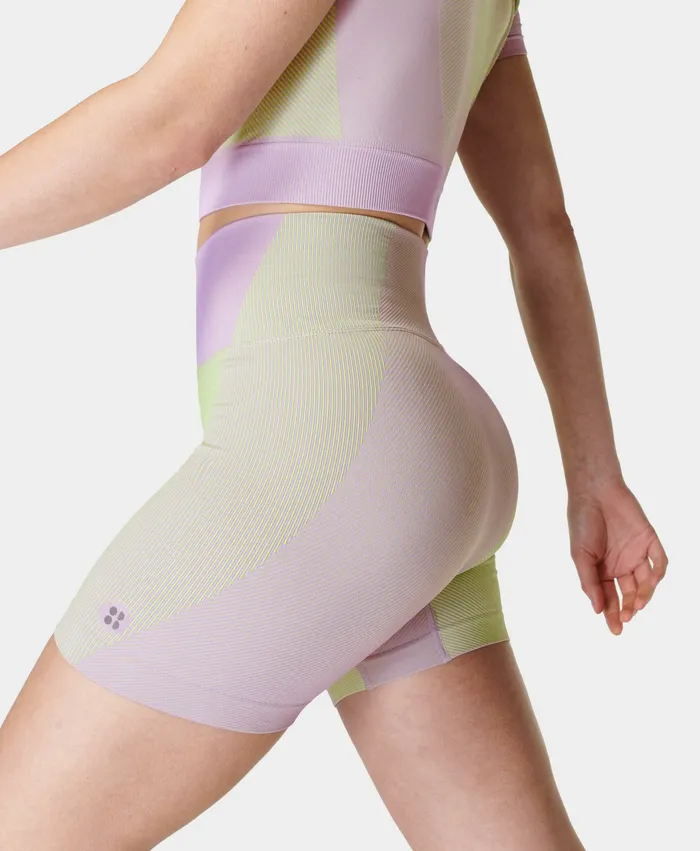 Women Infinite Seamless Gym Shorts Prism Purple Shorts Skirts Sweaty Betty