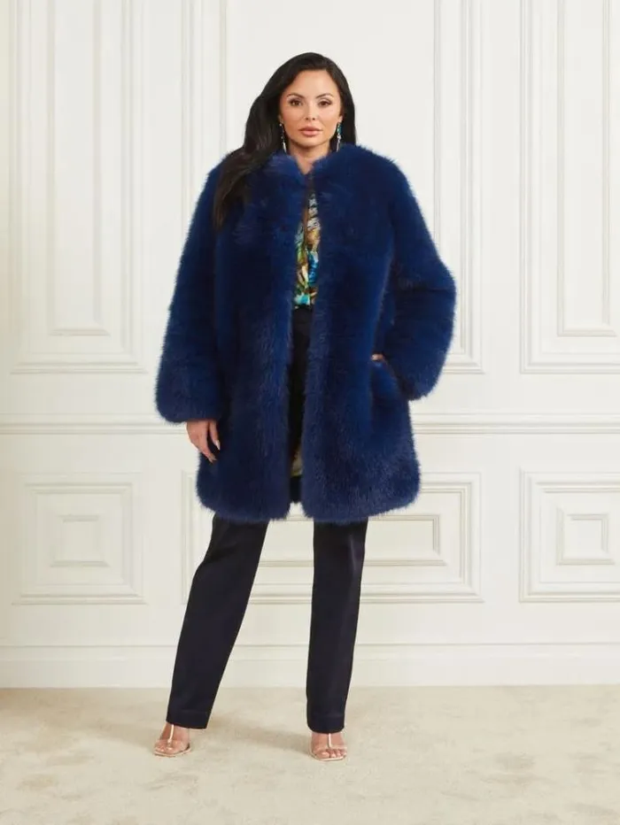 Women Jackets Marciano Amelie FauxFur Coat Still Night Multi