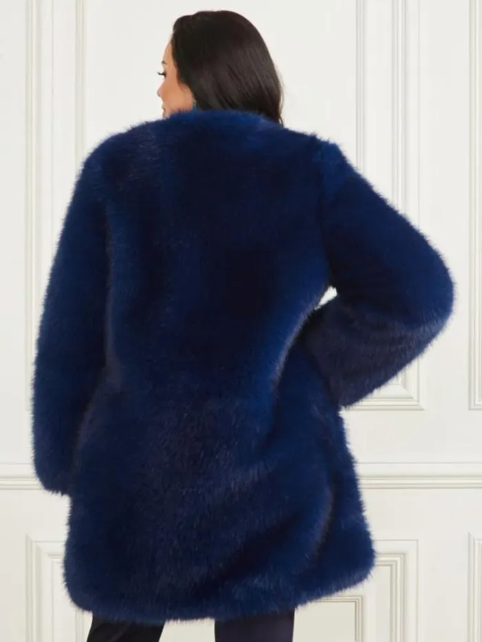 Women Jackets Marciano Amelie FauxFur Coat Still Night Multi Women Jackets Marciano Amelie FauxFur Coat Still Night Multi