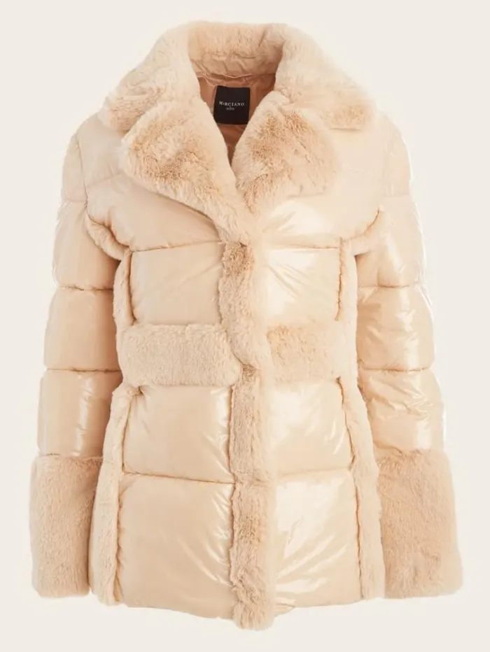 Women Jackets Marciano Bessie Puffer Coat Neutral Ivory