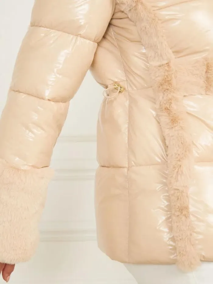 Women Jackets Marciano Bessie Puffer Coat Neutral Ivory