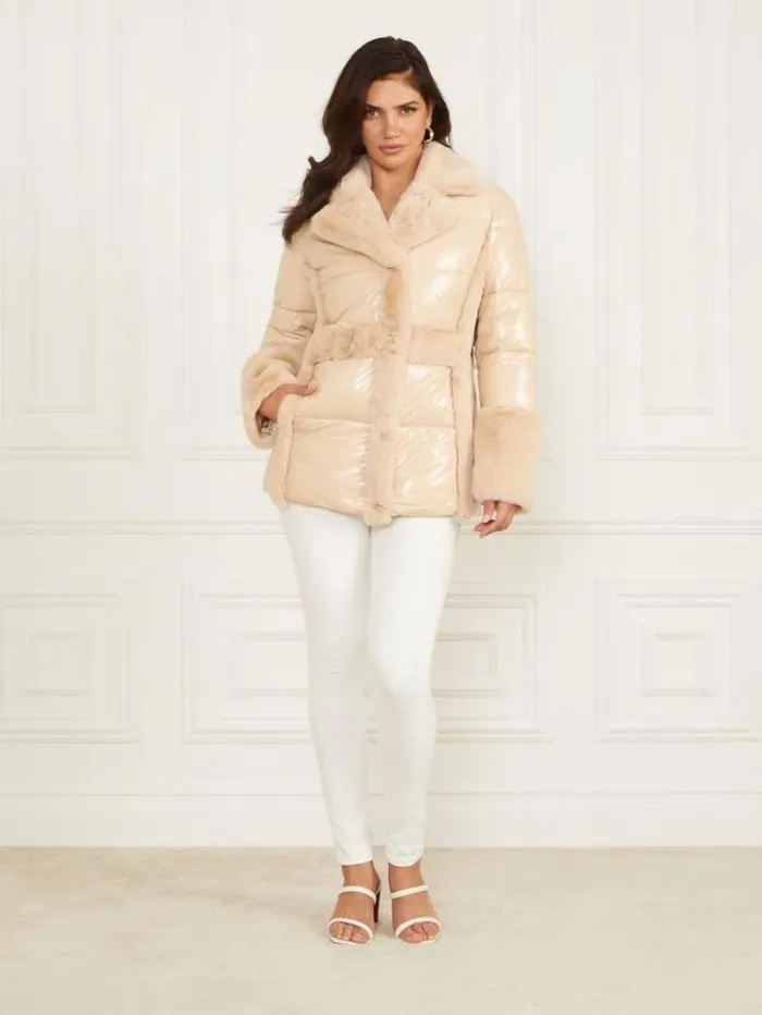 Women Jackets Marciano Bessie Puffer Coat Neutral Ivory