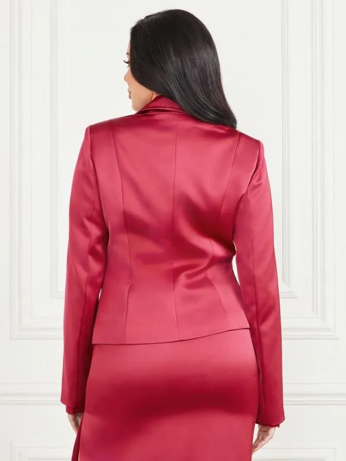 Women Jackets Marciano Corsage Solid Satin Blazer Viva Pink Women Jackets Marciano Corsage Solid Satin Blazer Viva Pink