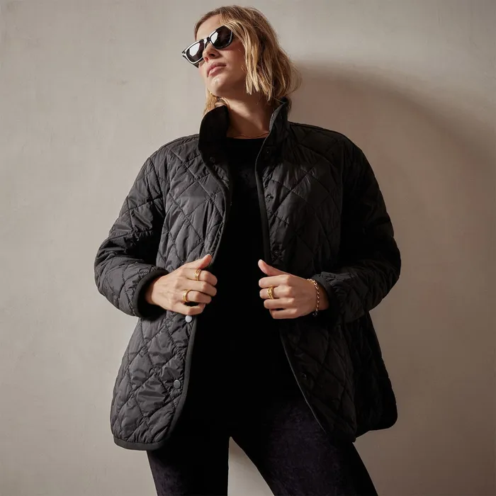 WOMEN James Perse ASPEN COLLECTION Diamond Quilted Jacket Black