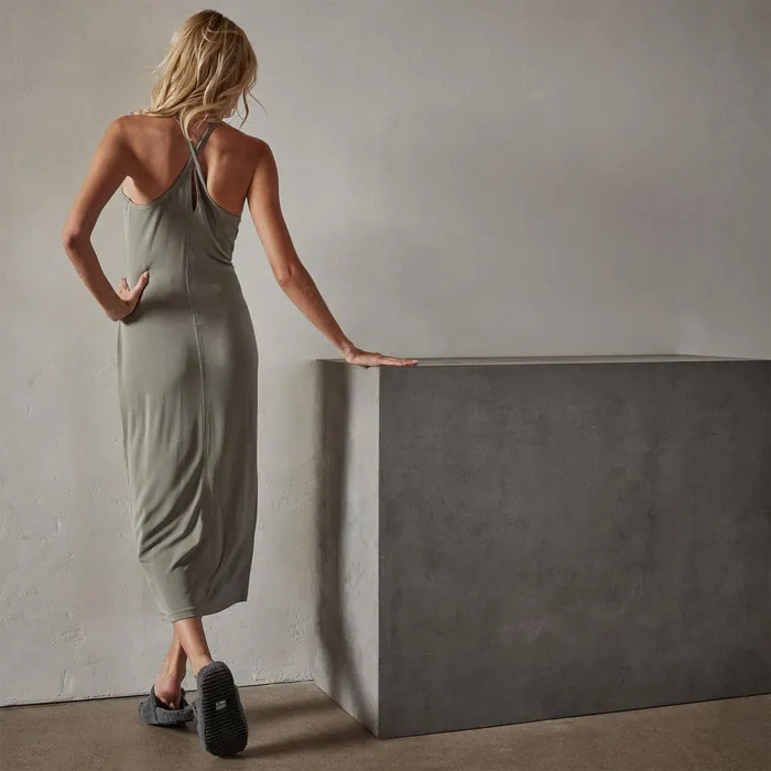 WOMEN James Perse DRESSESJUMPSUITS Cross Back Dress Concrete