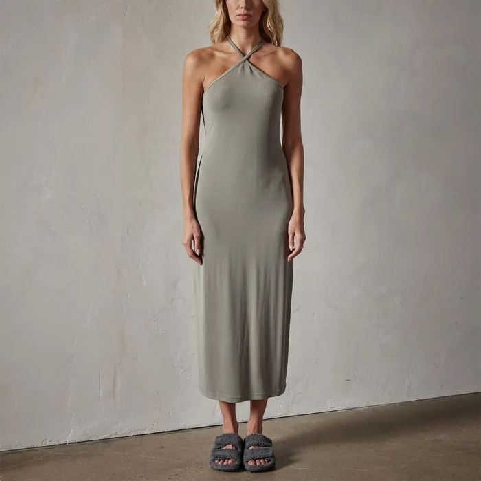 WOMEN James Perse DRESSESJUMPSUITS Cross Back Dress Concrete