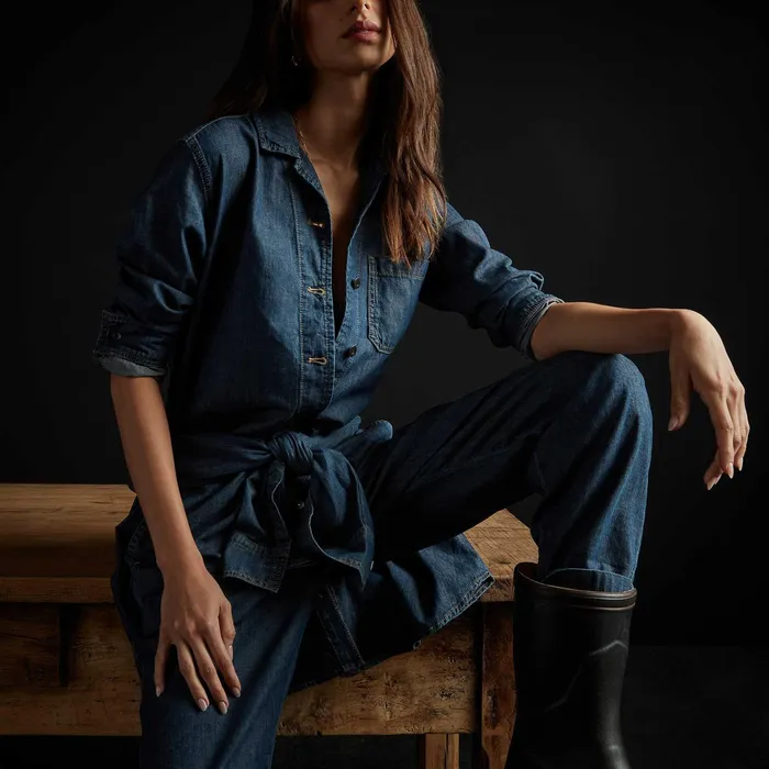 WOMEN James Perse DRESSESJUMPSUITS Denim Utility Boiler Suit Indigo