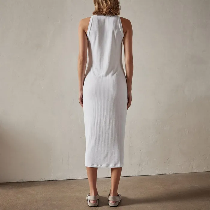 WOMEN James Perse DRESSESJUMPSUITS High Neck Crepe Matte Jersey Dress White
