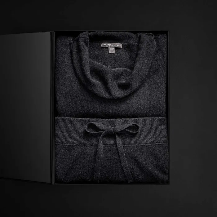 WOMEN James Perse GIFT SETS Women039s Cashmere Funnel Neck and Wide Leg Pant Gift Set Black