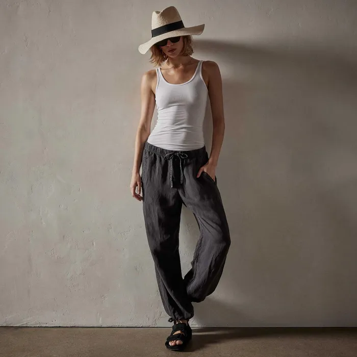 WOMEN James Perse PANTSDENIM Zuma Linen Pant Magma Pigment