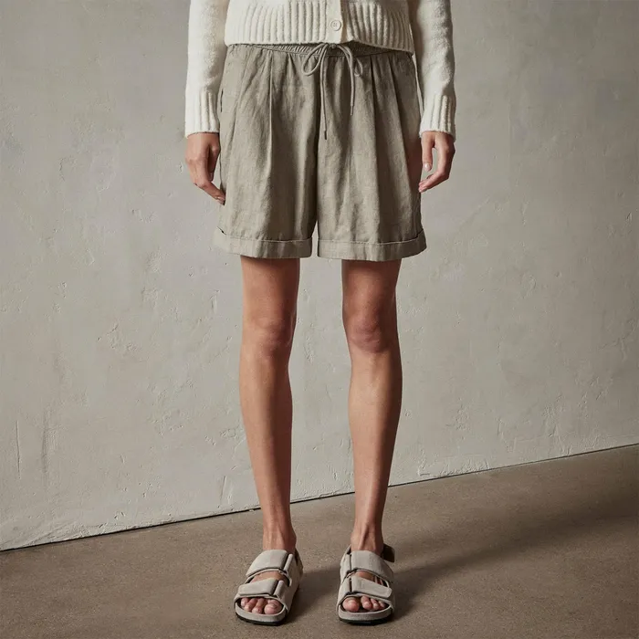 WOMEN James Perse SHORTS Canyon Linen Blend Short Silt Pigment