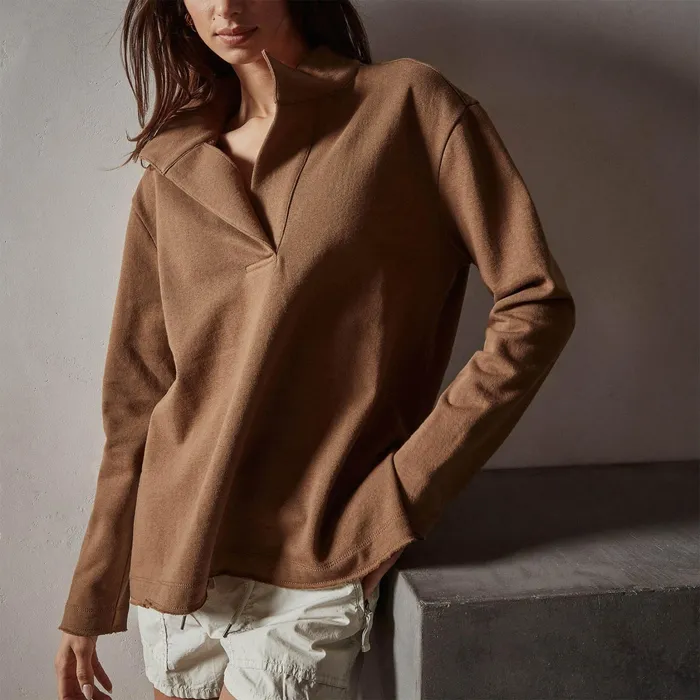 WOMEN James Perse SWEAT TOPSBOTTOMS French Terry Open Funnel Neck Acorn