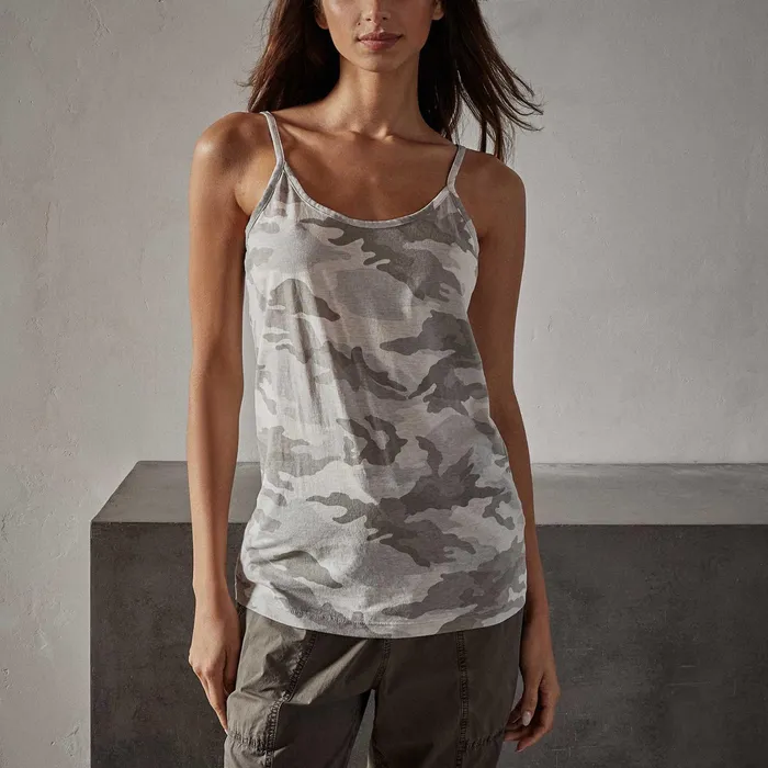 WOMEN James Perse TANKS Camo Clear Jersey Camisole Dust Camo