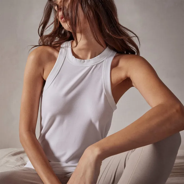 WOMEN James Perse TANKS Sueded Stretch Jersey Muscle Tank White