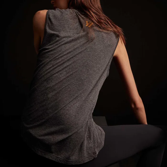 WOMEN James Perse TANKS YOSEMITE Melange Jersey Muscle Tank Black