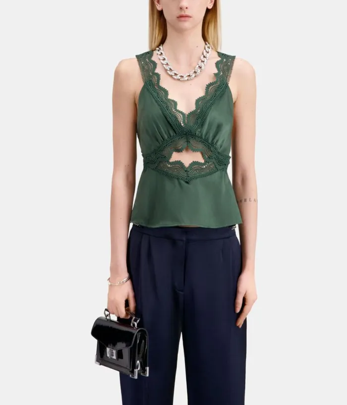 Women Jeans and Pants THE KOOPLES Navy Blue Trousers With Chains Women Jeans and Pants THE KOOPLES Navy Blue Trousers With Chains