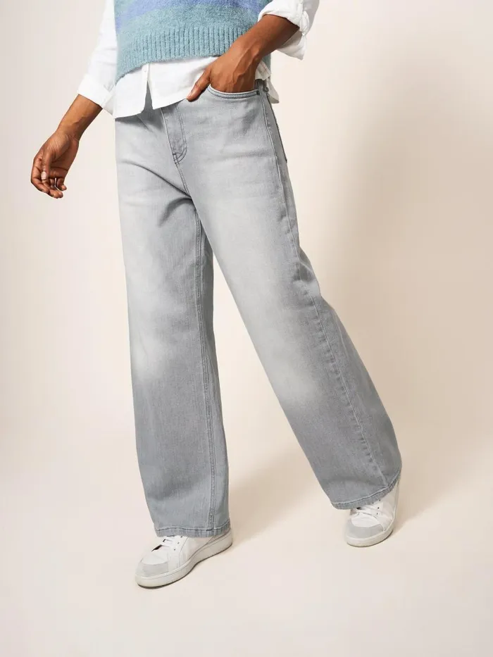 Women JEANS White Stuff Heidi Wide Leg Jean Light Grey Women JEANS White Stuff Heidi Wide Leg Jean Light Grey
