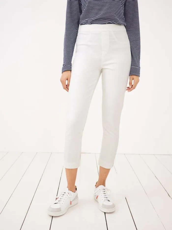 Women JEANS White Stuff Janey Crop Jeggings Natural White