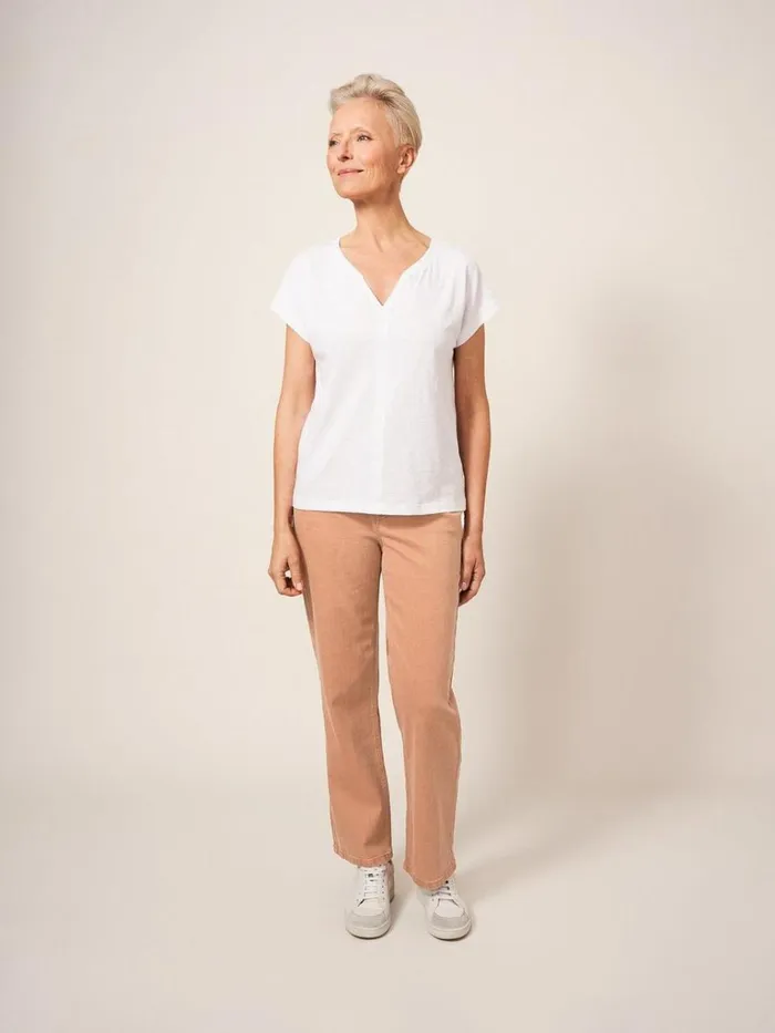 Women JEANS White Stuff Leighton ClayDye Straight Jean Mid Coral