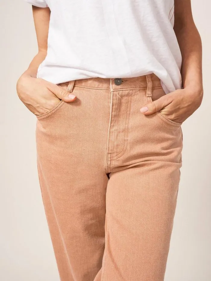 Women JEANS White Stuff Leighton ClayDye Straight Jean Mid Coral Women JEANS White Stuff Leighton ClayDye Straight Jean Mid Coral