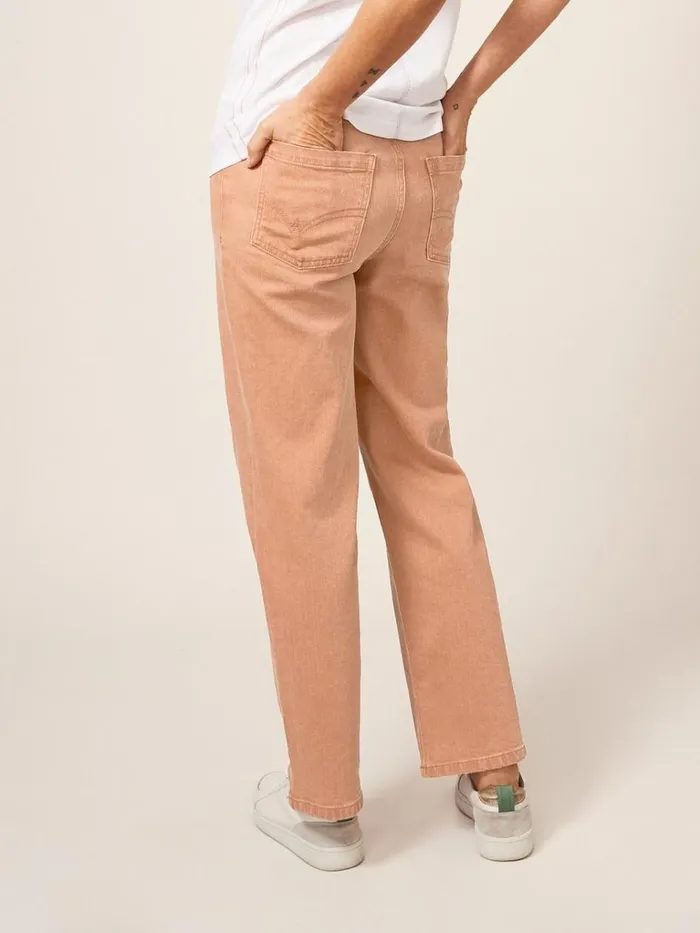 Women JEANS White Stuff Leighton ClayDye Straight Jean Mid Coral Women JEANS White Stuff Leighton ClayDye Straight Jean Mid Coral